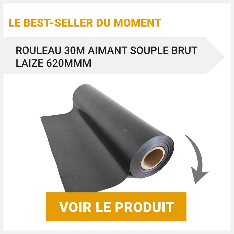 Rouleau 30m Aimant Souple Brut Laize 620mm